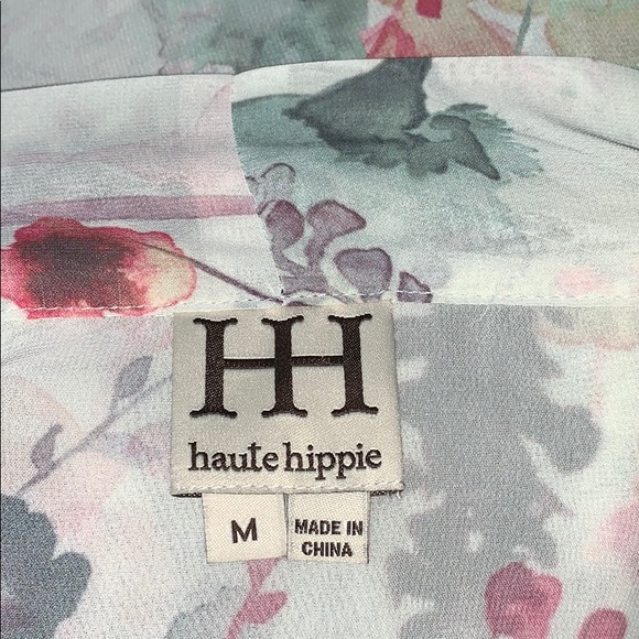 Haute Hippie floral dress with neck tie - Picture 9 of 11